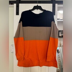 Long sleeve color block t-shirt